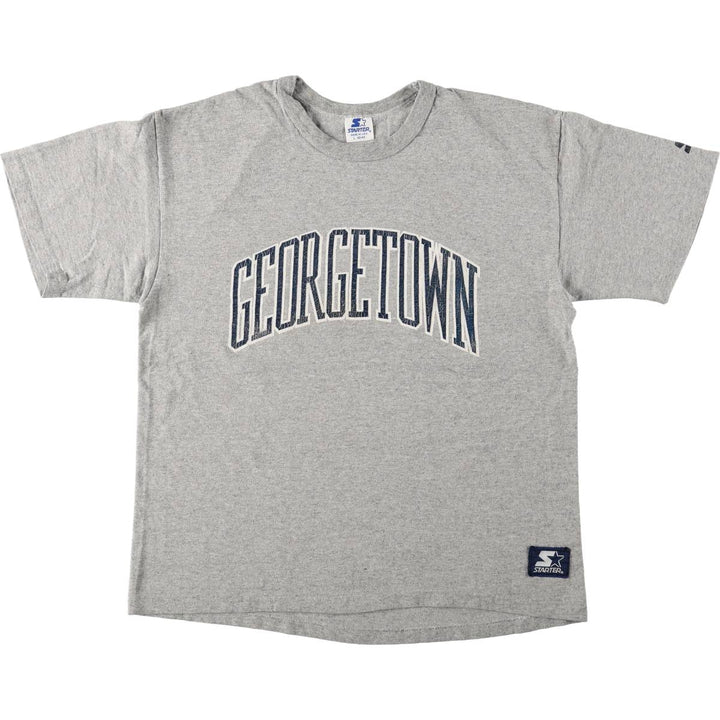 80'S Starter College T-shirt, Made in USA, Men's Size L (approx.) cotton gray type Vintage Second Hand