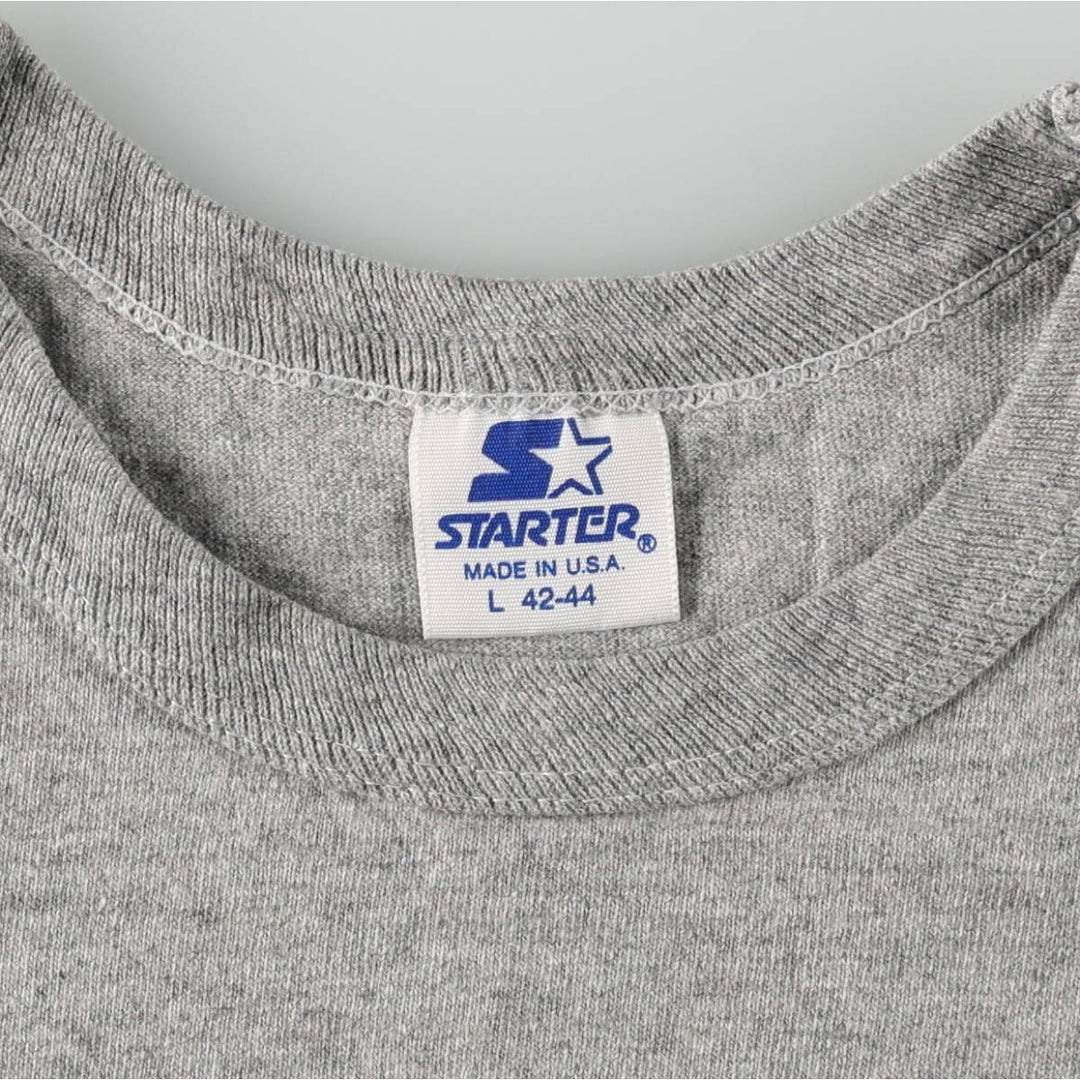 80'S Starter College T-shirt, Made in USA, Men's Size L (approx.) cotton gray type Vintage Second Hand