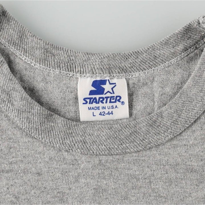 80'S Starter College T-shirt, Made in USA, Men's Size L (approx.) cotton gray type Vintage Second Hand