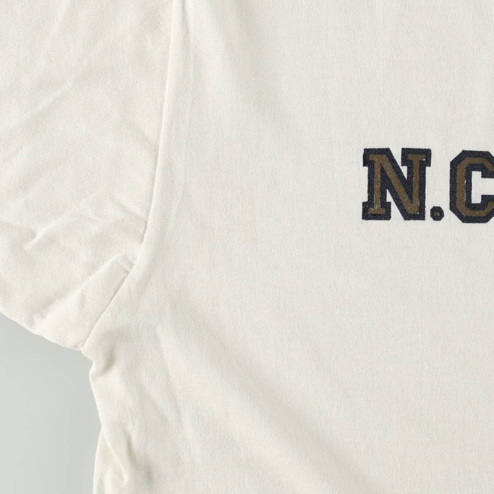90'S Screen Stars College T-shirt, Made in USA, Men's XL equivalent. cotton white type Vintage Second Hand