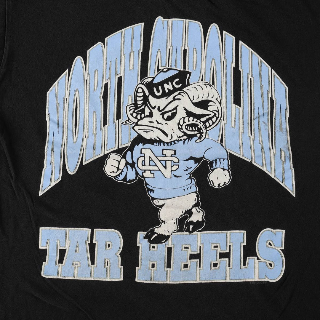 NORTH CAROLINA University of North Carolina College T-shirt, Men's Size L (approx.) unclear black type Vintage Second Hand