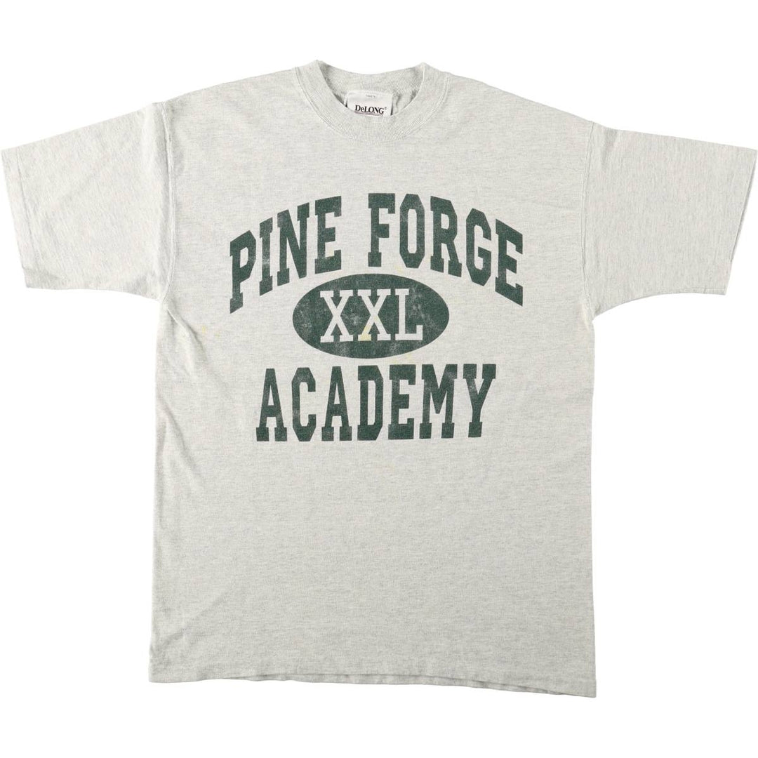 90'S DeLONG College T-shirt, Made in USA, Men's Size M (approx.), Vintage cotton gray type Vintage Second Hand