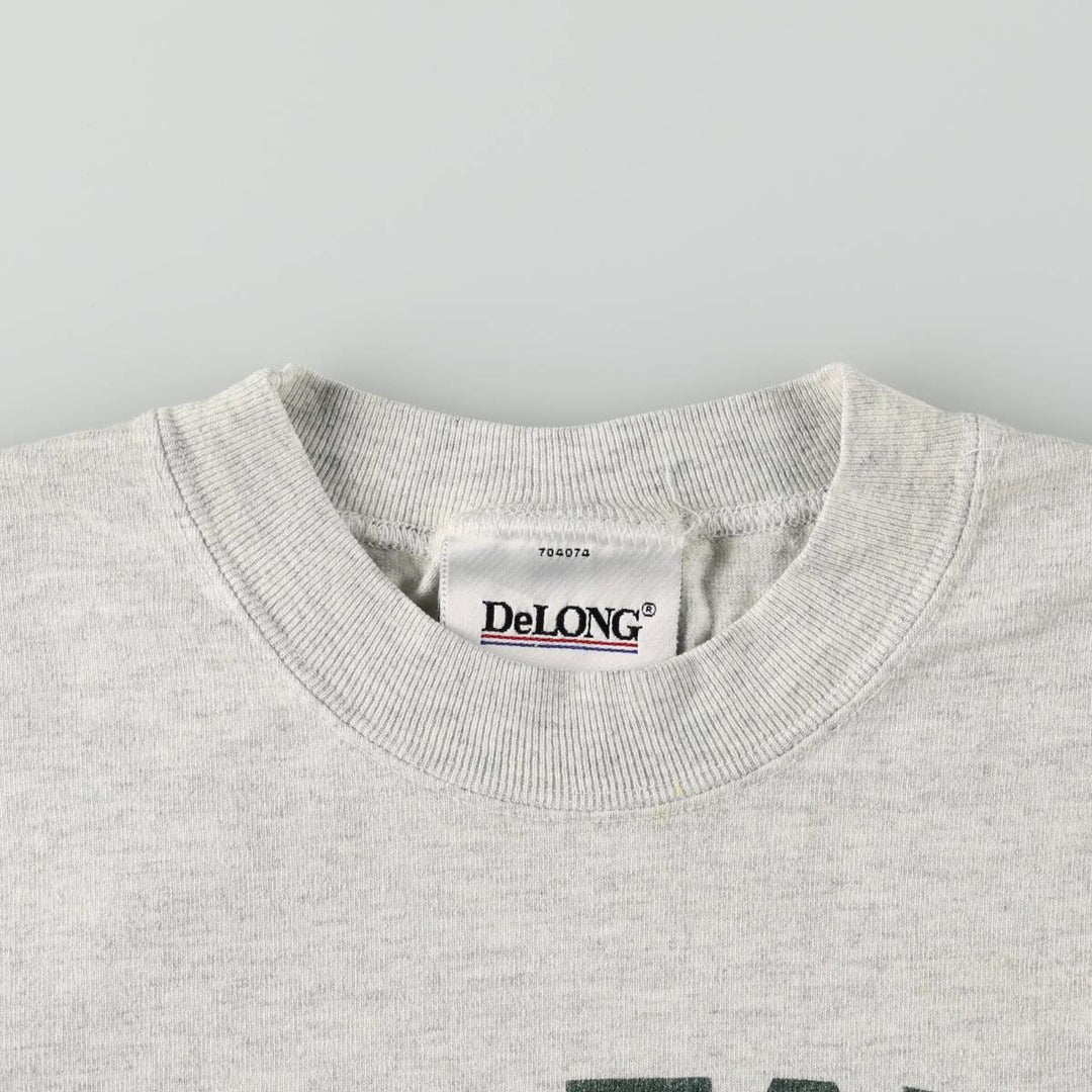 90'S DeLONG College T-shirt, Made in USA, Men's Size M (approx.), Vintage cotton gray type Vintage Second Hand