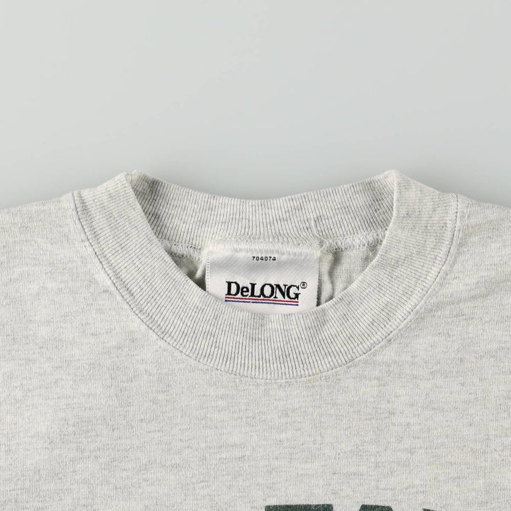 90'S DeLONG College T-shirt, Made in USA, Men's Size M (approx.), Vintage cotton gray type Vintage Second Hand