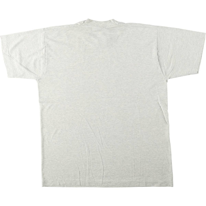 90'S Fruit of the Loom College T-shirt, Made in USA, Men's L size, Vintage cotton gray type Vintage Second Hand