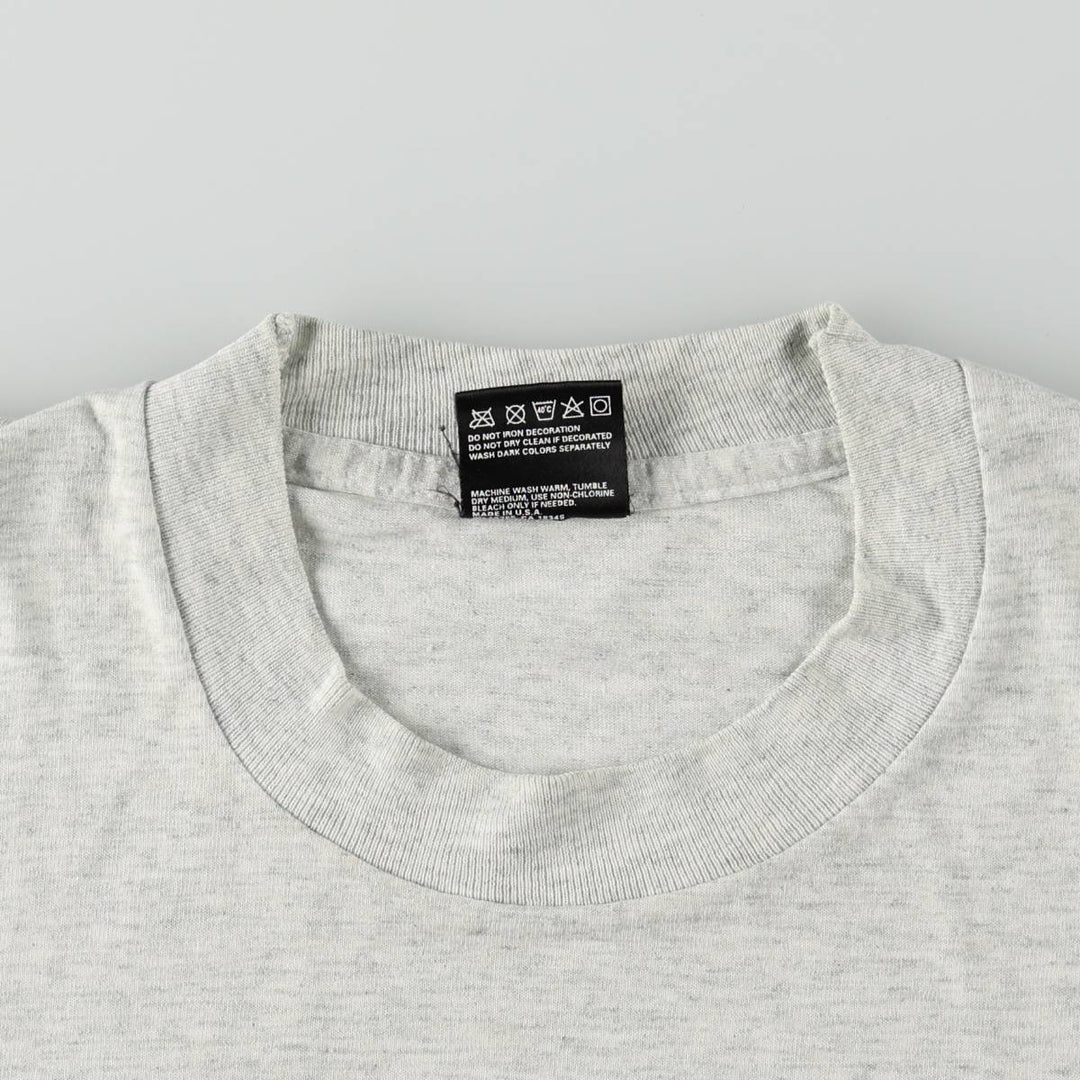 90'S Fruit of the Loom College T-shirt, Made in USA, Men's L size, Vintage cotton gray type Vintage Second Hand