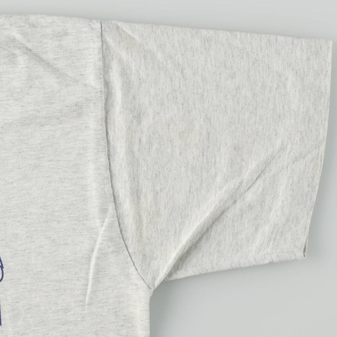 90'S Fruit of the Loom College T-shirt, Made in USA, Men's L size, Vintage cotton gray type Vintage Second Hand