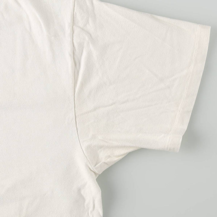 90'S Hanes College T-Shirt, Made in USA, Men's XL equivalent, Vintage cotton white type Vintage Second Hand