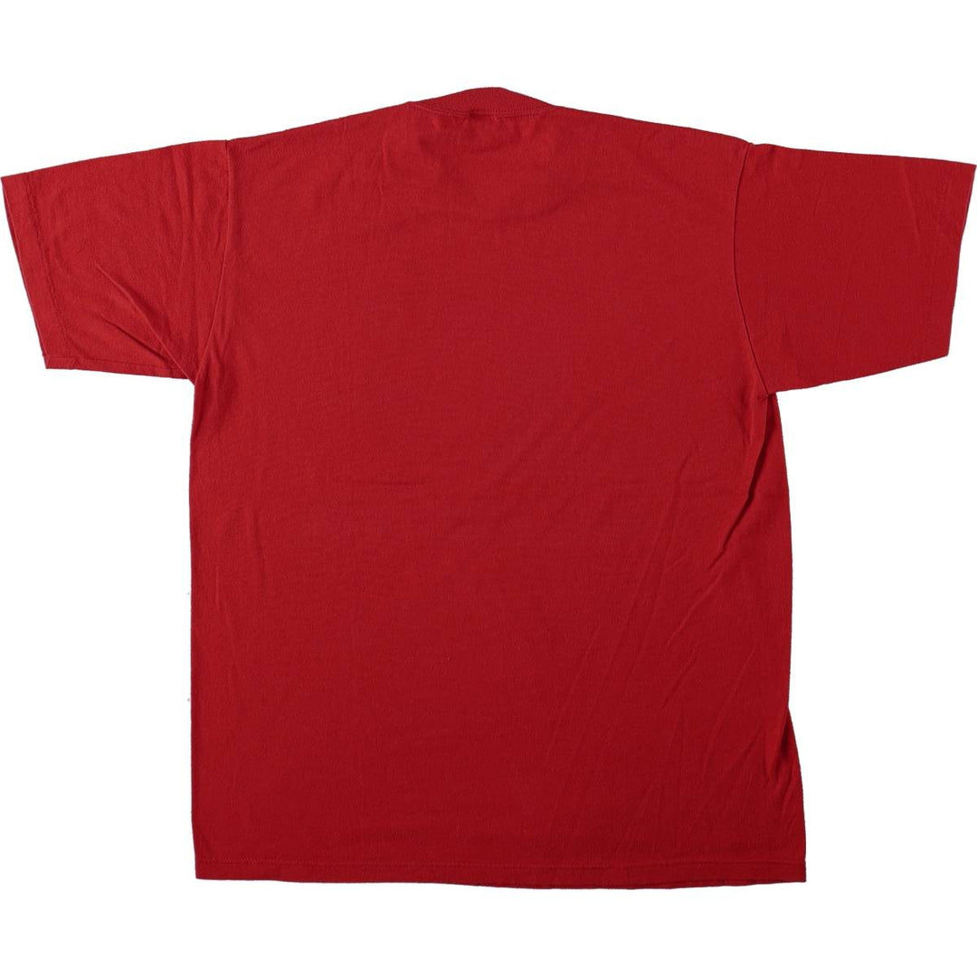 1980'S Jerzees Wisconsin University of Wisconsin College T-shirt, Made in USA, Men's Size L (approx.), Vintage polyester red type Vintage Second Hand