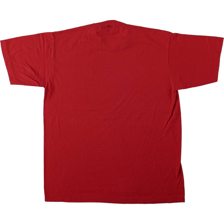 1980'S Jerzees Wisconsin University of Wisconsin College T-shirt, Made in USA, Men's Size L (approx.), Vintage polyester red type Vintage Second Hand