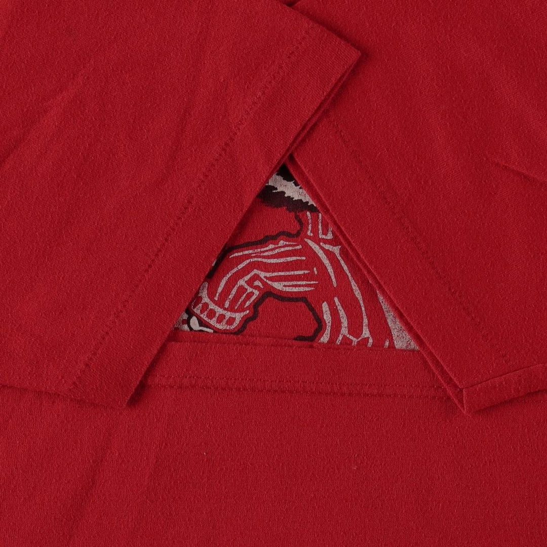 1980'S Jerzees Wisconsin University of Wisconsin College T-shirt, Made in USA, Men's Size L (approx.), Vintage polyester red type Vintage Second Hand