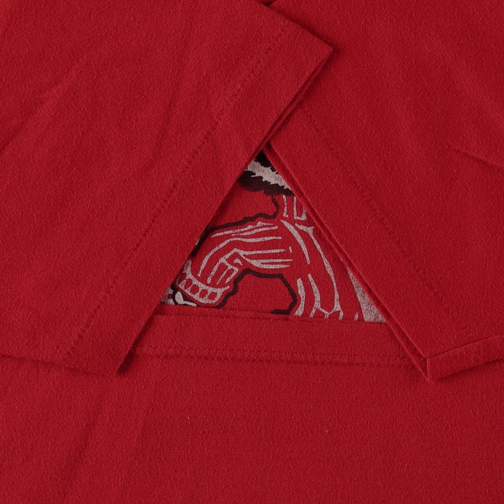 1980'S Jerzees Wisconsin University of Wisconsin College T-shirt, Made in USA, Men's Size L (approx.), Vintage polyester red type Vintage Second Hand