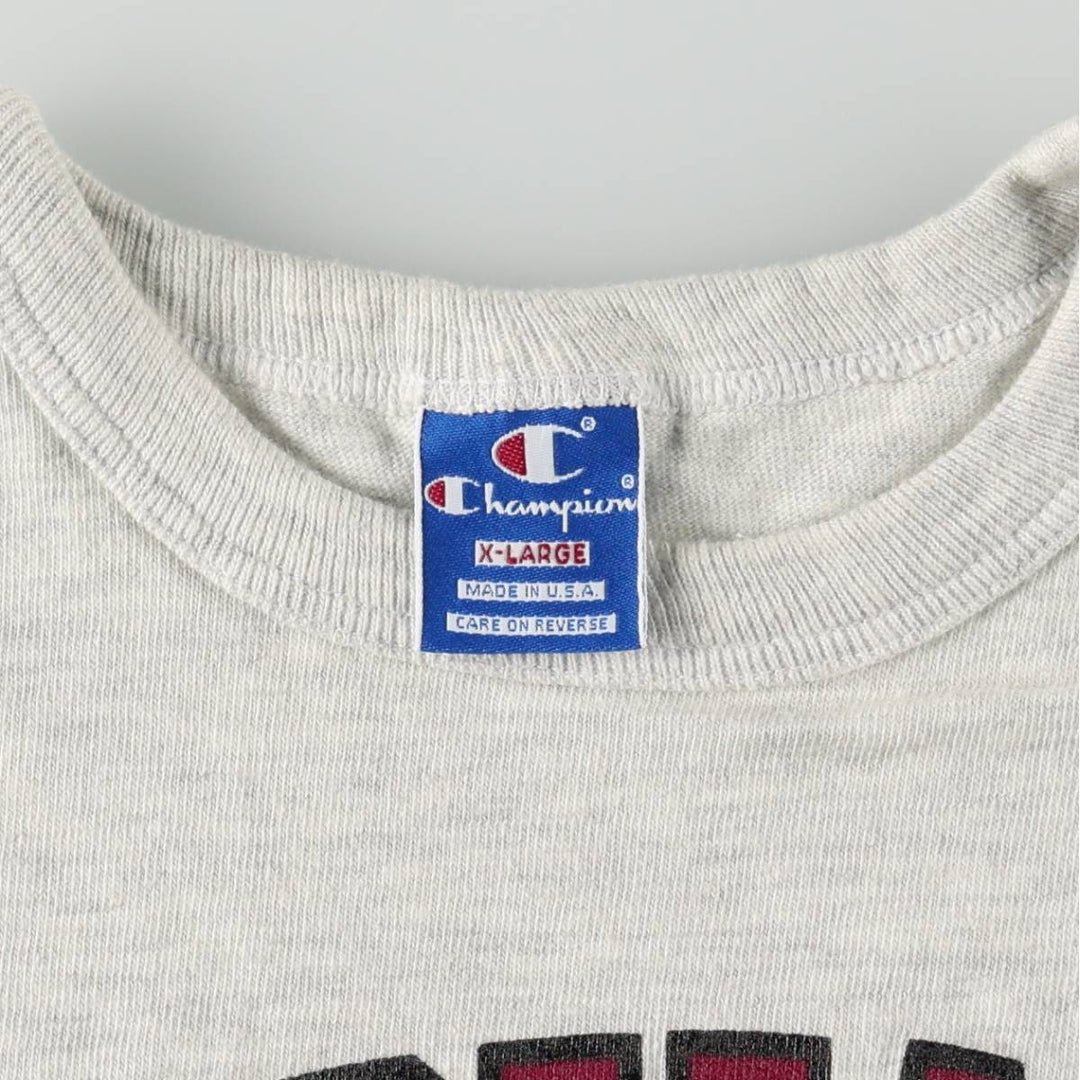 90'S Champion College T-shirt Made in USA Men's XL Vintage cotton gray type Vintage Second Hand