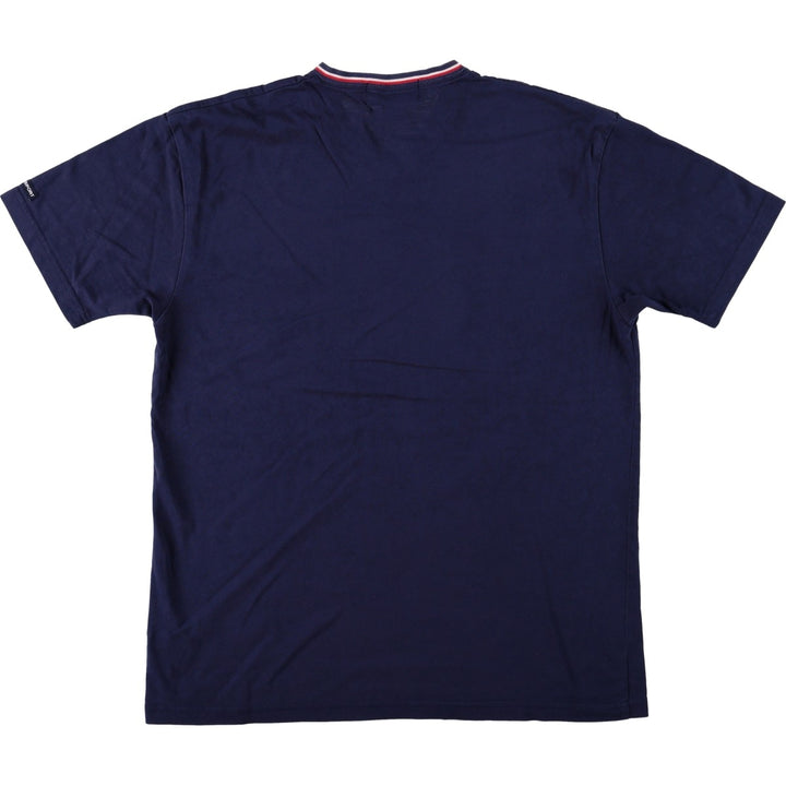 Ralph Lauren POLO SPORT V-neck short-sleeve logo T-shirt, men's size M (approx.) cotton navy blue type Vintage Second Hand