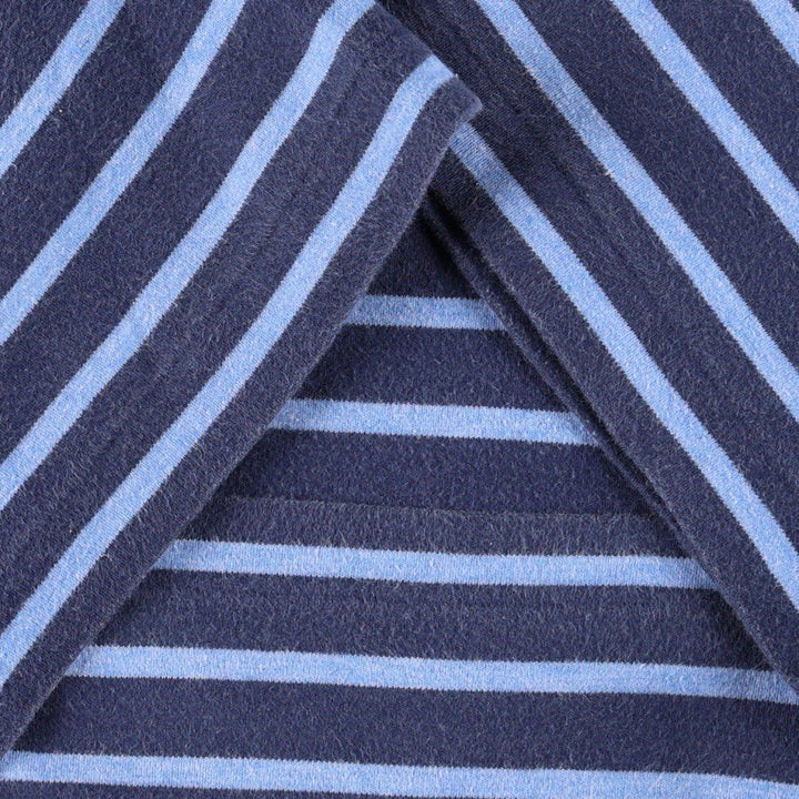 Ralph Lauren POLO RALPH LAUREN CLASSIC FIT short-sleeved striped T-shirt, men's size XL cotton navy blue type Vintage Second Hand