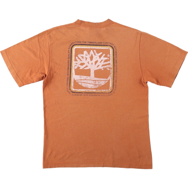 90'S Timberland Short-Sleeve Printed T-Shirt, Men's Size XS (Equivalent), Vintage cotton orange type Vintage Second Hand