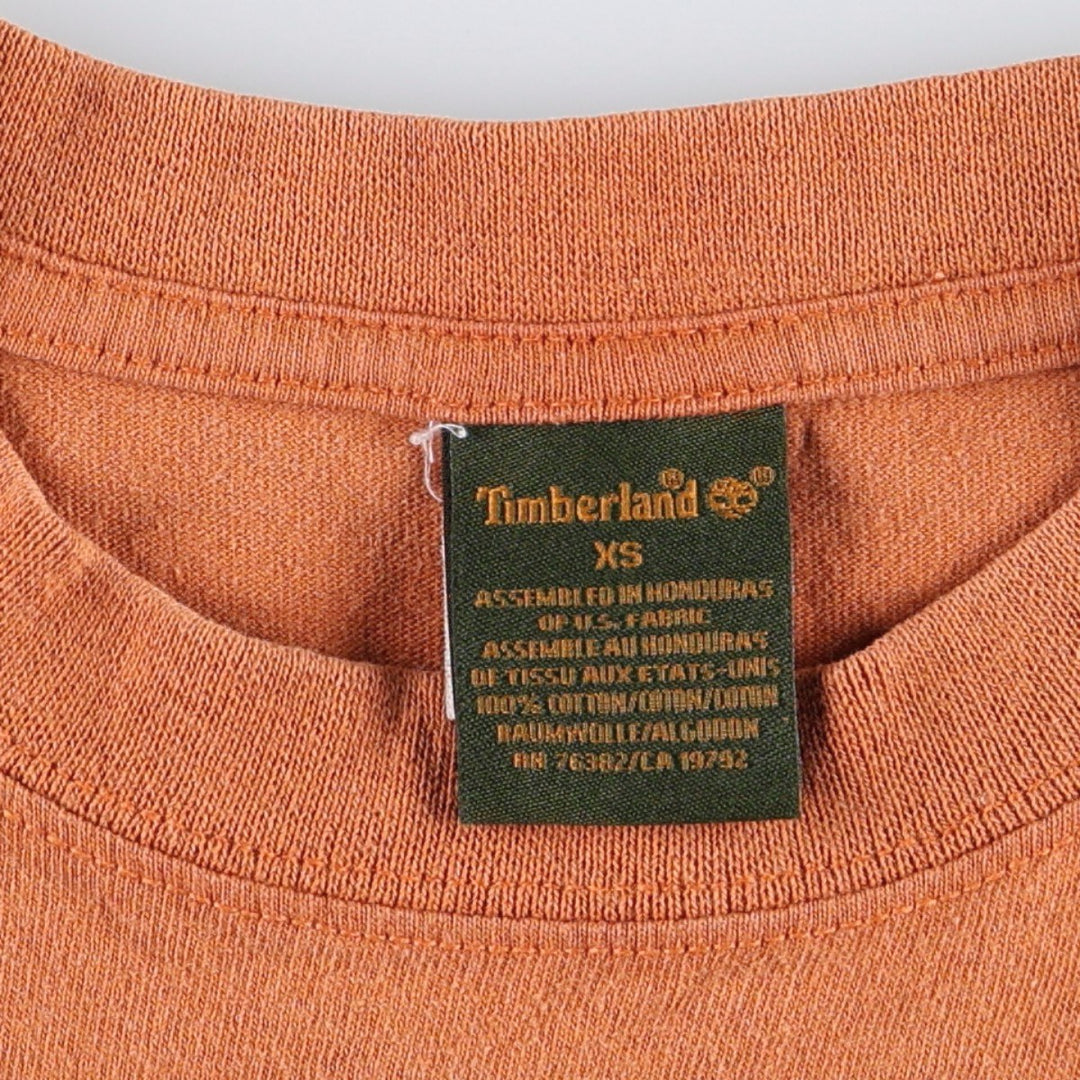 90'S Timberland Short-Sleeve Printed T-Shirt, Men's Size XS (Equivalent), Vintage cotton orange type Vintage Second Hand