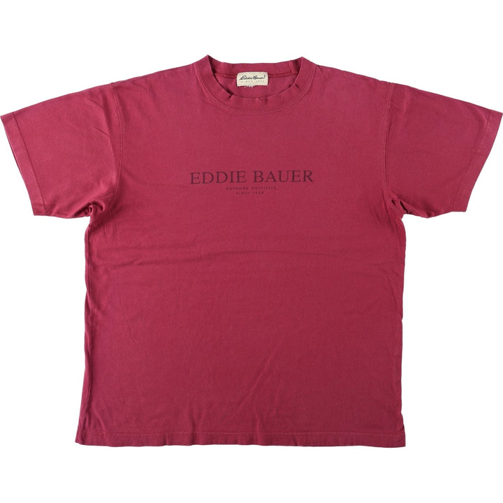 90'S Eddie Bauer Short-Sleeve Logo T-Shirt, Men's Size XL (Equivalent), Vintage unclear Red type red-purple Vintage Second Hand