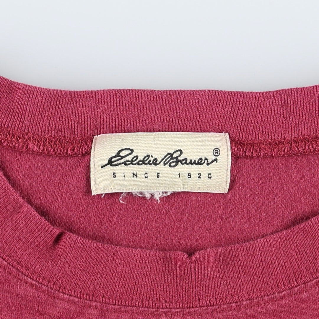 90'S Eddie Bauer Short-Sleeve Logo T-Shirt, Men's Size XL (Equivalent), Vintage unclear Red type red-purple Vintage Second Hand