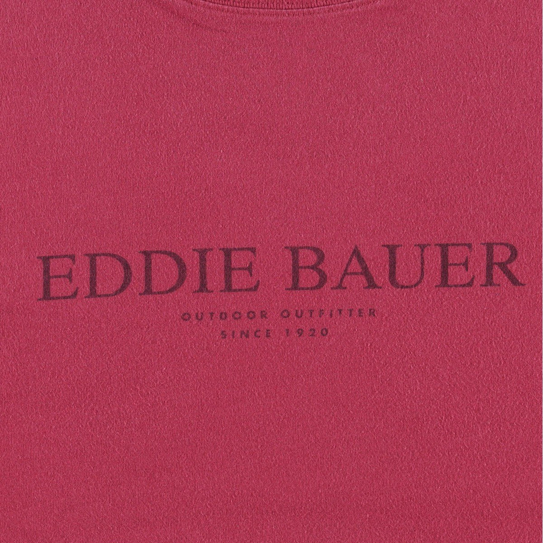 90'S Eddie Bauer Short-Sleeve Logo T-Shirt, Men's Size XL (Equivalent), Vintage unclear Red type red-purple Vintage Second Hand