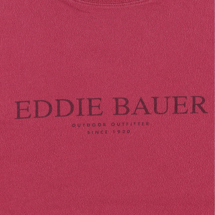 90'S Eddie Bauer Short-Sleeve Logo T-Shirt, Men's Size XL (Equivalent), Vintage unclear Red type red-purple Vintage Second Hand