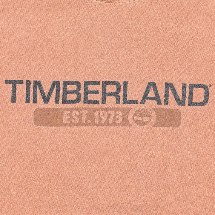 90'S Timberland Short-Sleeve Logo T-Shirt, Made in USA, Men's XL (approx.), Vintage cotton orange type Vintage Second Hand