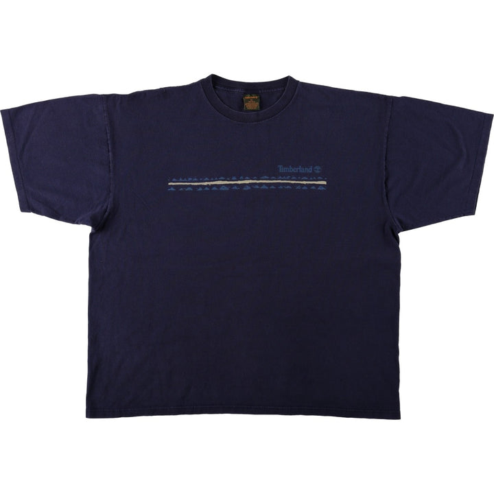 90'S Timberland Short-Sleeve Logo T-Shirt, Made in USA, Men's XL (approx.), Vintage cotton navy blue type Vintage Second Hand