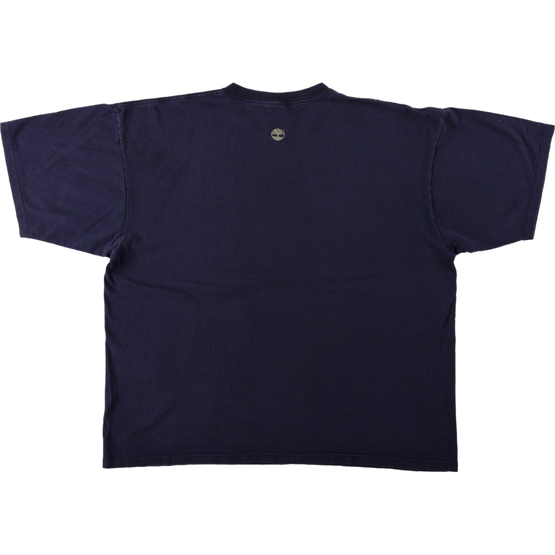 90'S Timberland Short-Sleeve Logo T-Shirt, Made in USA, Men's XL (approx.), Vintage cotton navy blue type Vintage Second Hand