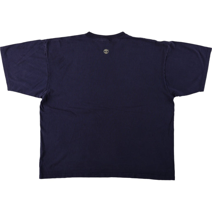 90'S Timberland Short-Sleeve Logo T-Shirt, Made in USA, Men's XL (approx.), Vintage cotton navy blue type Vintage Second Hand