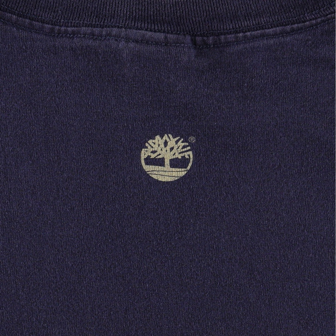 90'S Timberland Short-Sleeve Logo T-Shirt, Made in USA, Men's XL (approx.), Vintage cotton navy blue type Vintage Second Hand