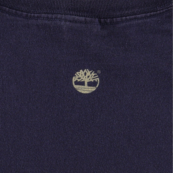 90'S Timberland Short-Sleeve Logo T-Shirt, Made in USA, Men's XL (approx.), Vintage cotton navy blue type Vintage Second Hand