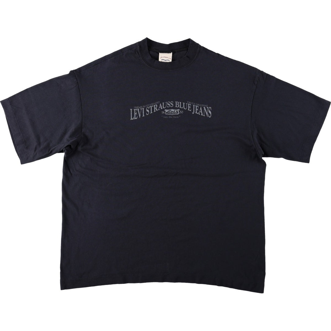 Levi's short-sleeved printed t-shirt, made in Canada, men's size XL equivalent. cotton black type Vintage Second Hand