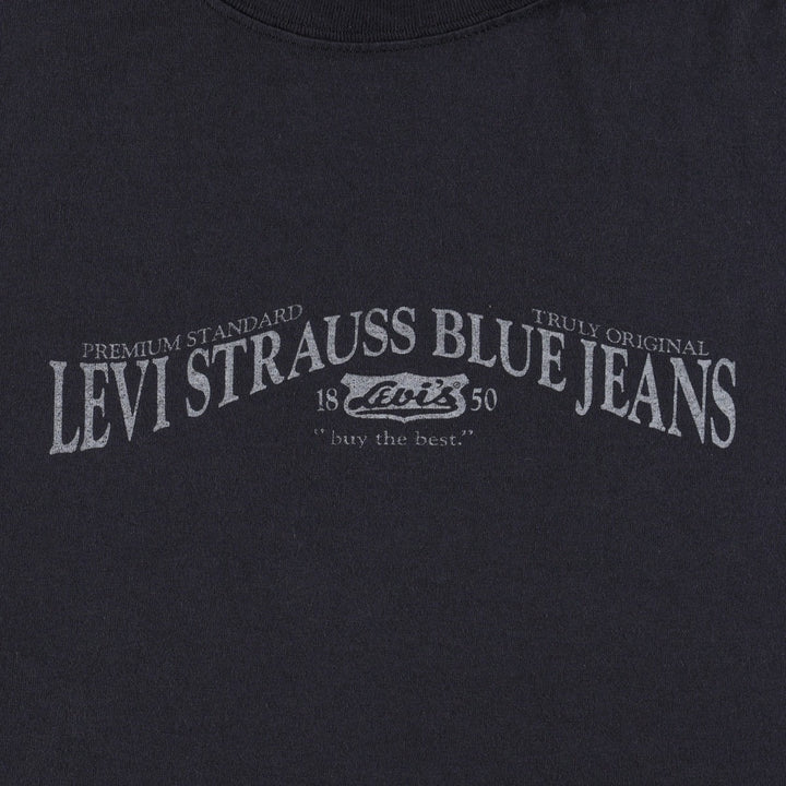 Levi's short-sleeved printed t-shirt, made in Canada, men's size XL equivalent. cotton black type Vintage Second Hand