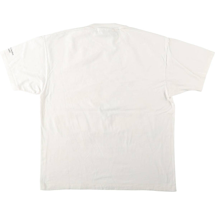 90'S Hanes BEEFY-T Animal Pattern Heron T-Shirt, Made in USA, Men's XL equivalent, Vintage, Single Stitch cotton white type Vintage Second Hand