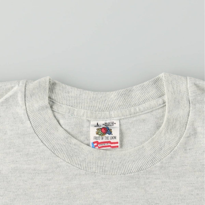 Fruit of the Loom Animal Pattern Tiger Pattern Animal T-Shirt, Made in USA, Men's Size L (Equivalent), Vintage cotton gray type Vintage Second Hand