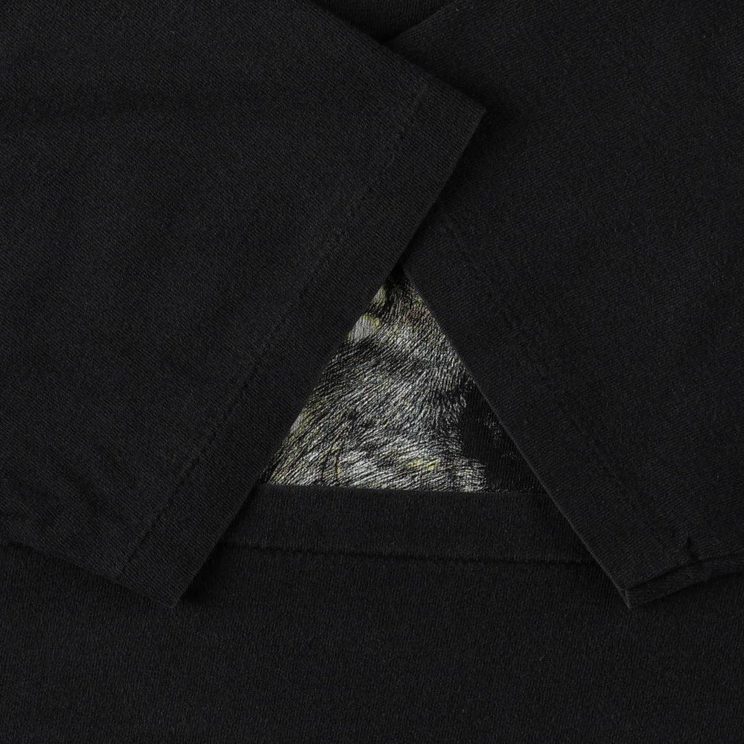 90'S All Sport PRO WEIGHT Animal Pattern Wolf T-Shirt, Made in USA, Men's Size L (approx.), Vintage cotton black type Vintage Second Hand