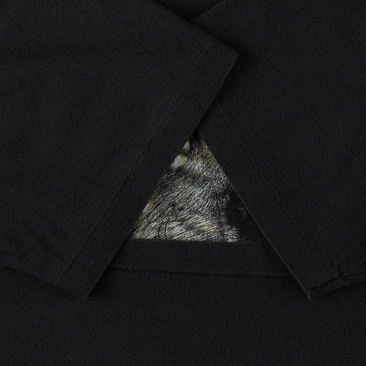 90'S All Sport PRO WEIGHT Animal Pattern Wolf T-Shirt, Made in USA, Men's Size L (approx.), Vintage cotton black type Vintage Second Hand