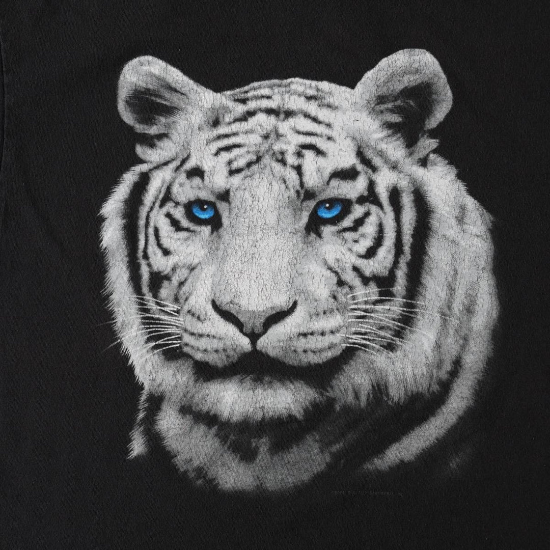 Delta PRO WEIGHT Animal Pattern Tiger Pattern Animal T-Shirt Men's Size L (approx.) cotton black type Vintage Second Hand