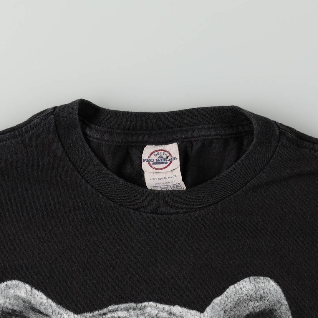 Delta PRO WEIGHT Animal Pattern Tiger Pattern Animal T-Shirt Men's Size L (approx.) cotton black type Vintage Second Hand