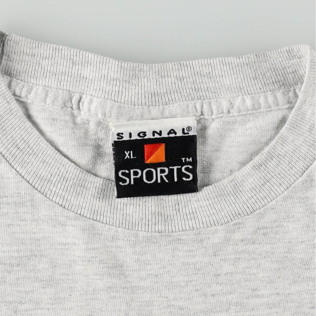 90'S Signal Sports Animal Pattern T-Shirt, Made in USA, Men's XL equivalent, Vintage cotton gray type Vintage Second Hand