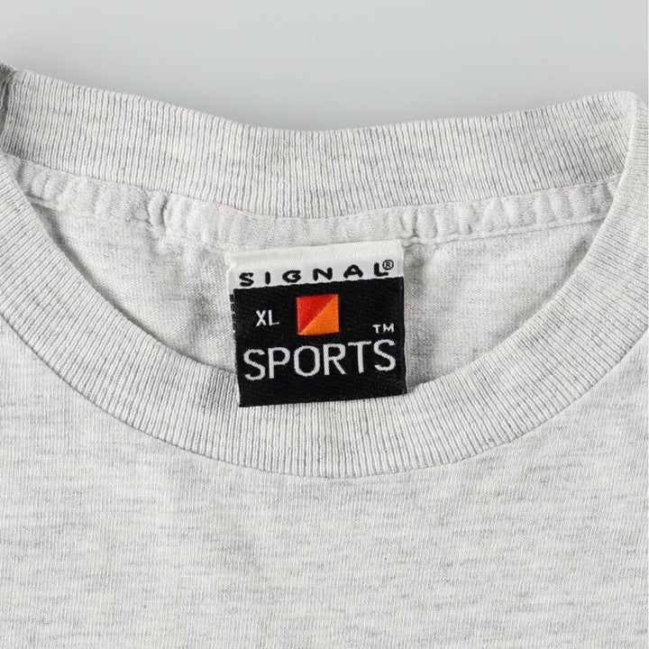 90'S Signal Sports Animal Pattern T-Shirt, Made in USA, Men's XL equivalent, Vintage cotton gray type Vintage Second Hand