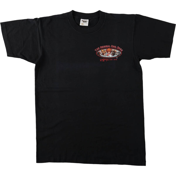 90'S Tennessee River Animal Pattern Dog T-Shirt, Made in USA, Men's Size L (approx.), Vintage, Single Stitch cotton black type Vintage Second Hand