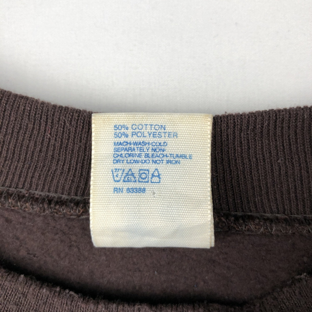90'S LOGO 7 Cleveland Browns Print Sweatshirt, Made in USA, Men's Size L (Equivalent), Vintage cotton dark chocolate Vintage Second Hand