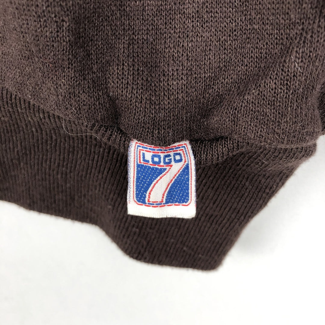 90'S LOGO 7 Cleveland Browns Print Sweatshirt, Made in USA, Men's Size L (Equivalent), Vintage cotton dark chocolate Vintage Second Hand