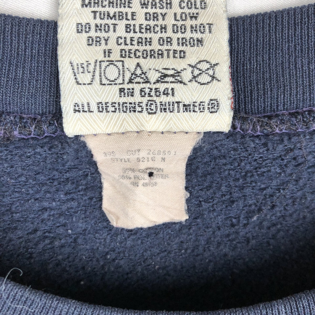 90'S NATMEG NFL Dallas Cowboys Sweatshirt, Made in USA, Men's Size L (approx.), Vintage cotton navy blue type Vintage Second Hand