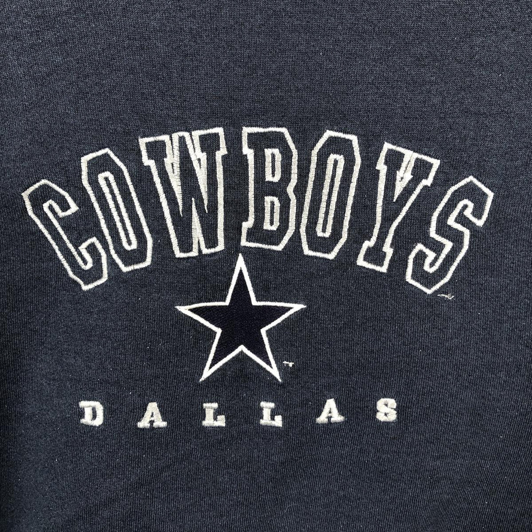 90'S NATMEG NFL Dallas Cowboys Sweatshirt, Made in USA, Men's Size L (approx.), Vintage cotton navy blue type Vintage Second Hand