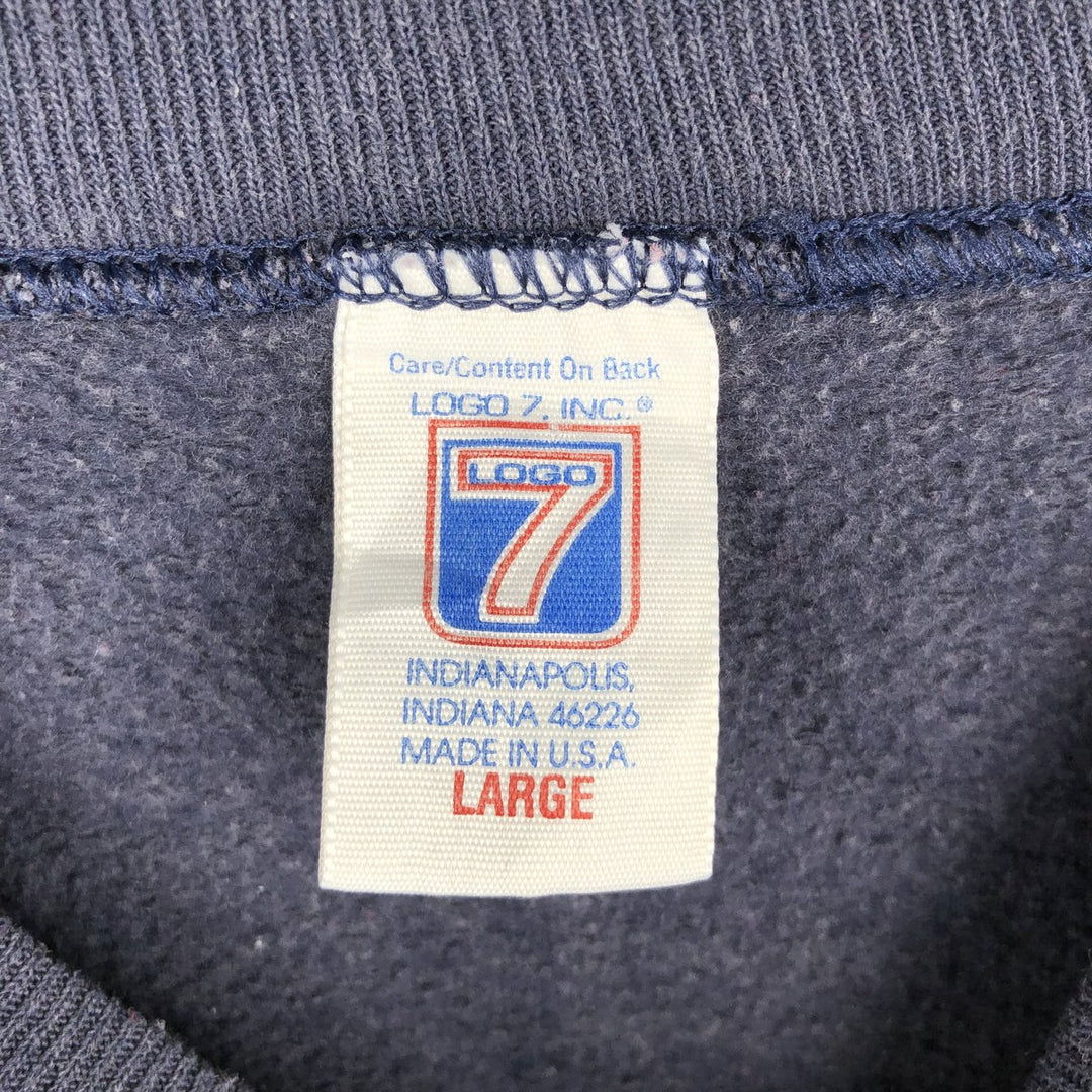 90'S LOGO 7 Dallas Cowboys Print Sweatshirt, Made in USA, Men's Size L (Equivalent), Vintage cotton navy blue type Vintage Second Hand