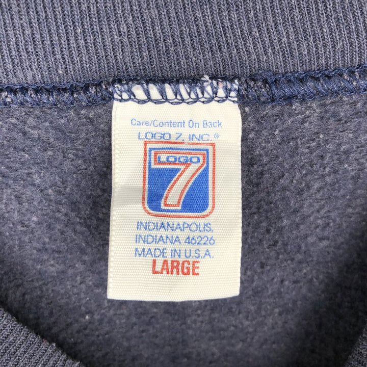 90'S LOGO 7 Dallas Cowboys Print Sweatshirt, Made in USA, Men's Size L (Equivalent), Vintage cotton navy blue type Vintage Second Hand
