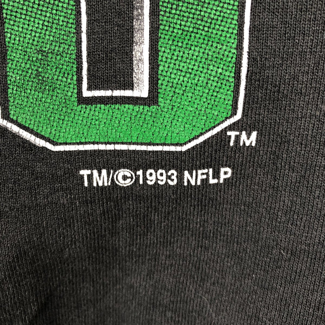 90'S LOGO 7 New York Jets Print Sweatshirt, Made in USA, Men's XL equivalent, Vintage cotton black type Vintage Second Hand