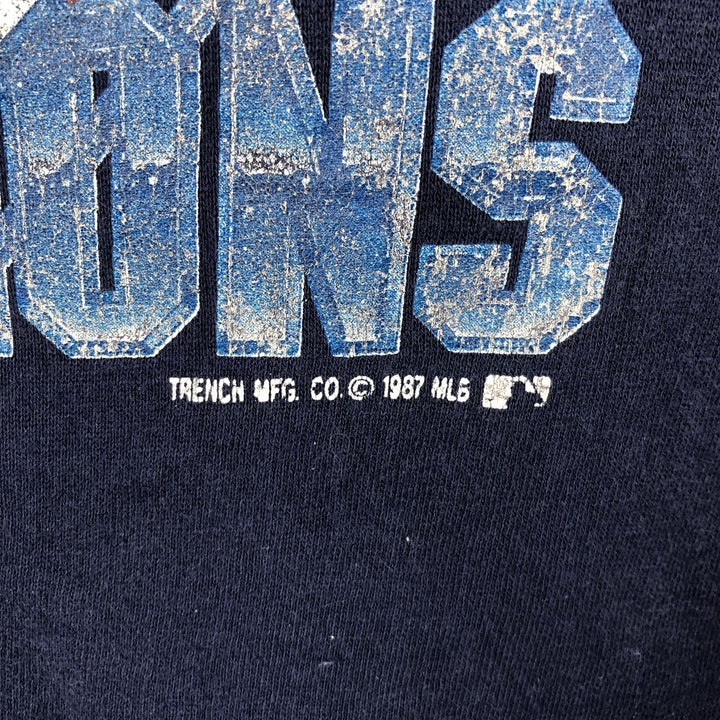 80'S BASSET WALKER Minnesota Twins Print Sweatshirt, Made in USA, Men's Size L (approx.), Vintage cotton navy blue type Vintage Second Hand